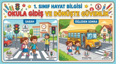1. Sınıf Hayat Bilgisi: Okula Gidiş ve Dönüşte Güvenlik Kuralları - Video