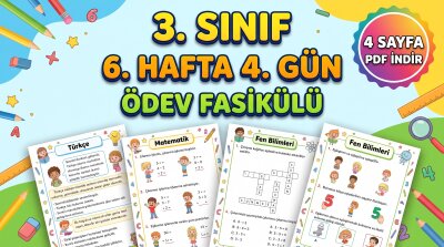 3. Sınıf 6. Hafta 3. Gün Ödevi | Mavi Okul Çalışma Sayfaları