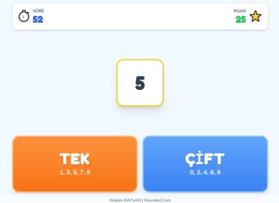 3. Sınıf Tek ve Çift Sayılar Bulmaca Oyunu (Sürükle - Bırak)